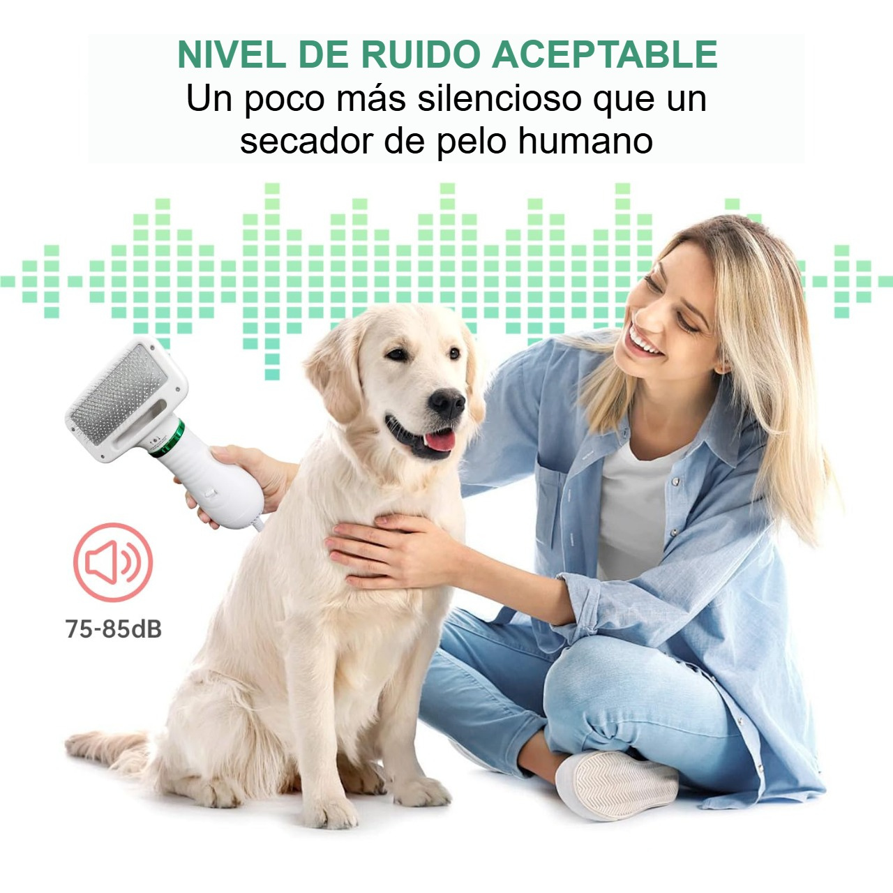 Secador-Cepillo para Mascotas 2 en 1 | Cuidado y Secado Rápido - Portátil y Eficiente